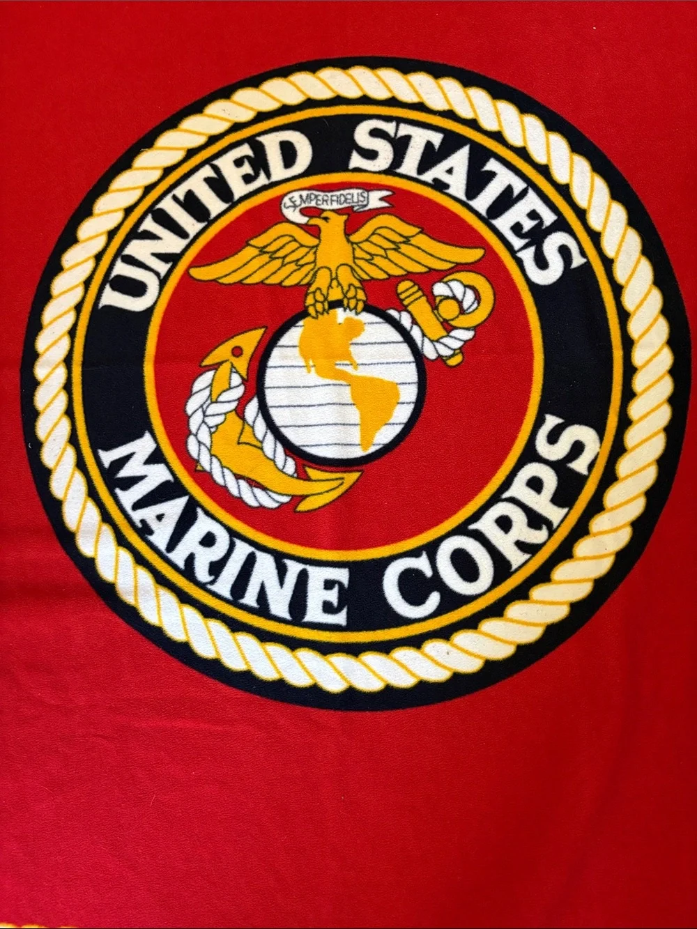 Source Unknown United States Marine Corps Red, Black & Gold Throw Blanket